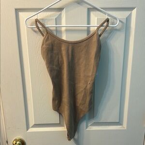 Tan Ribbed Bodysuit